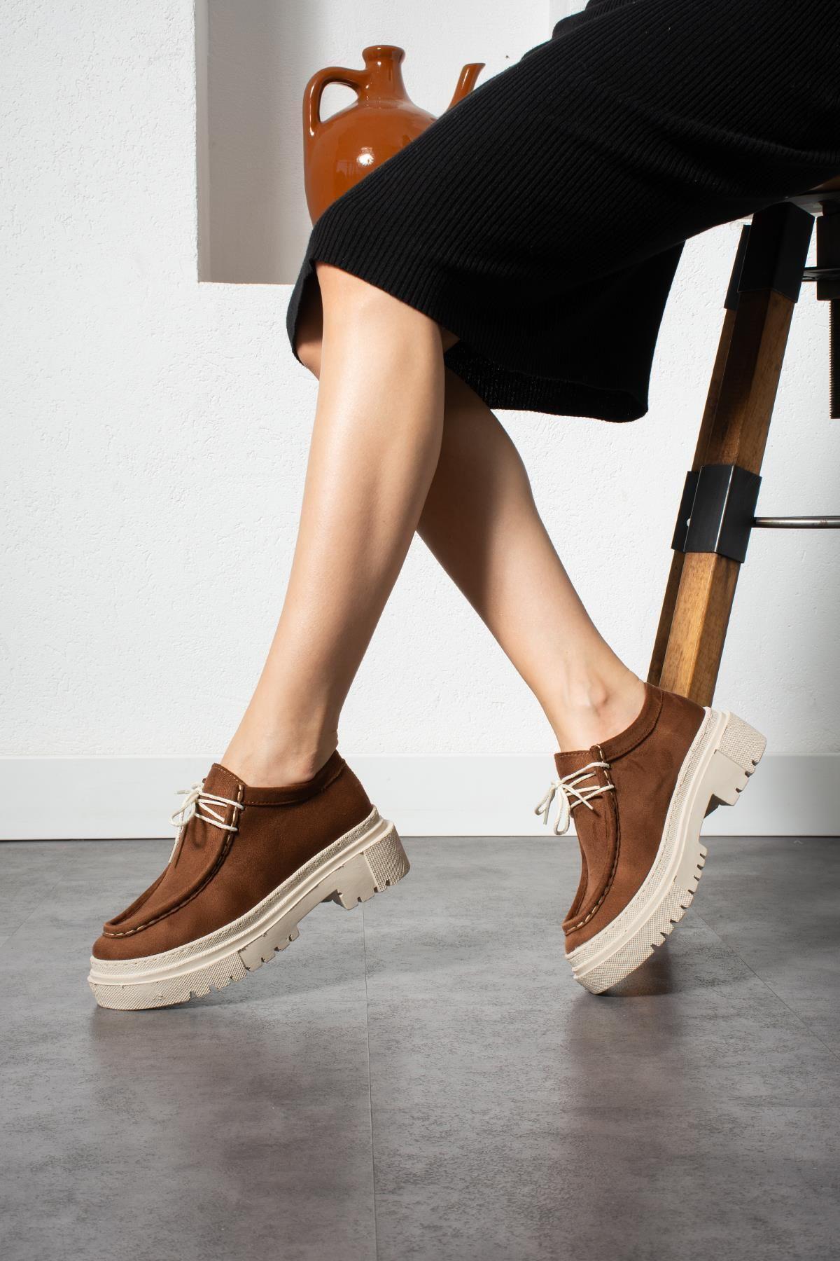 Kadın Bağcıklı Loafer Ayakkabı