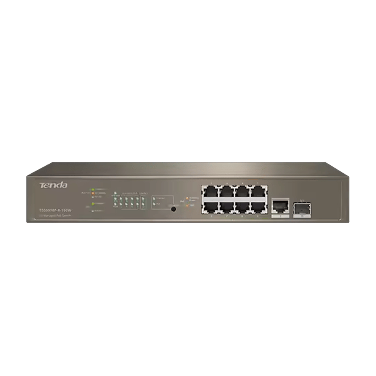 TENDA TEG5310P-8-150W 8GE PoE+ Port (150W), 1xGE + 1x SFP Uplink L3 Yönetilebili