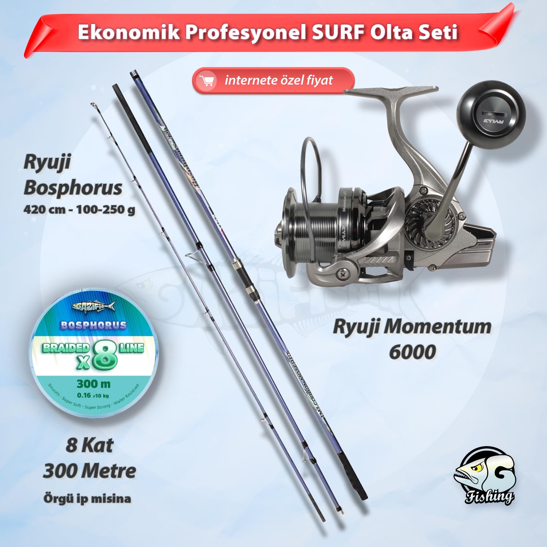 EKO / PRO 3 Parça Surf Casting Olta Seti