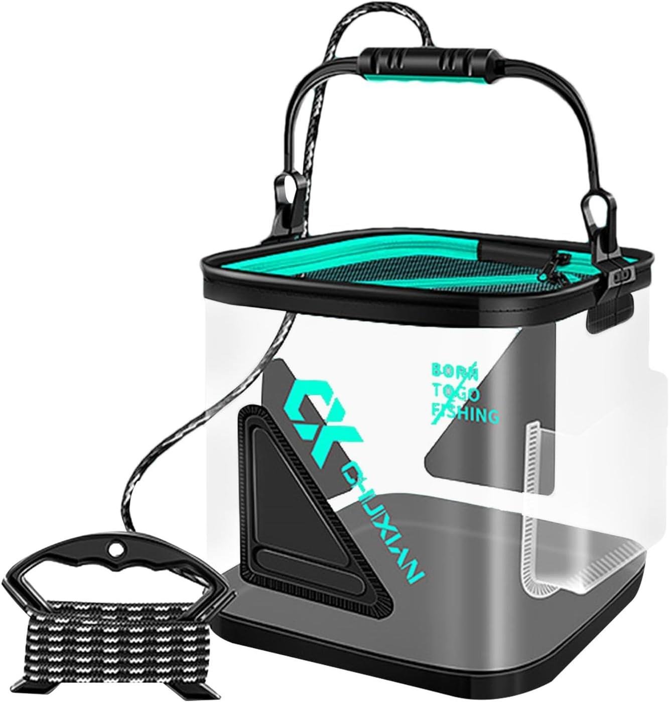 Şeffaf Katlanır GOVA - 12 LT Balıkçı Kovası ( Büyük Boy )