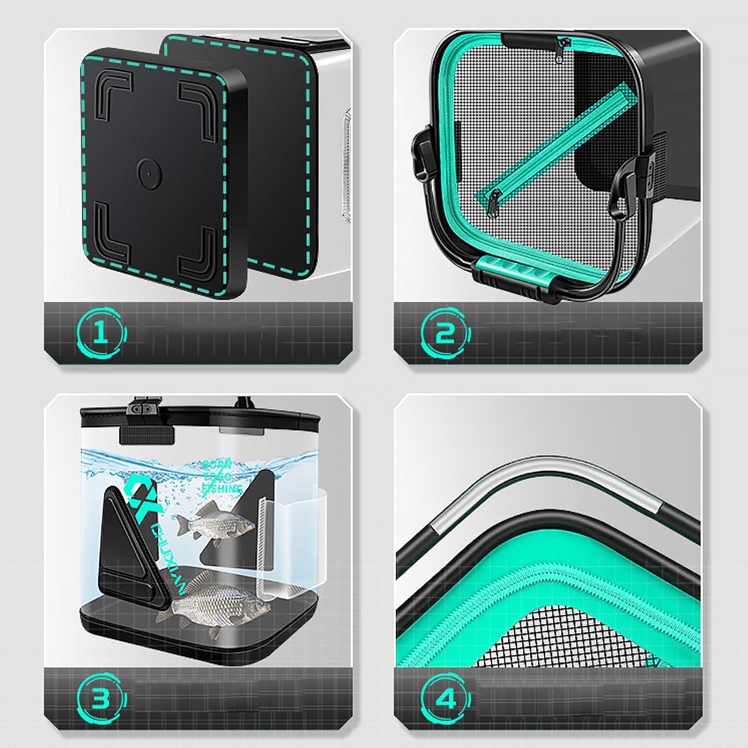 Şeffaf Katlanır GOVA - 12 LT Balıkçı Kovası ( Büyük Boy )