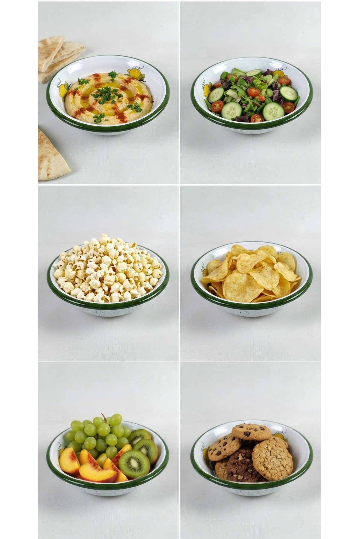 20 Cm Emaye Kase Tabak, Çukur Tabak, Salata Tabak, Cips Tabak
