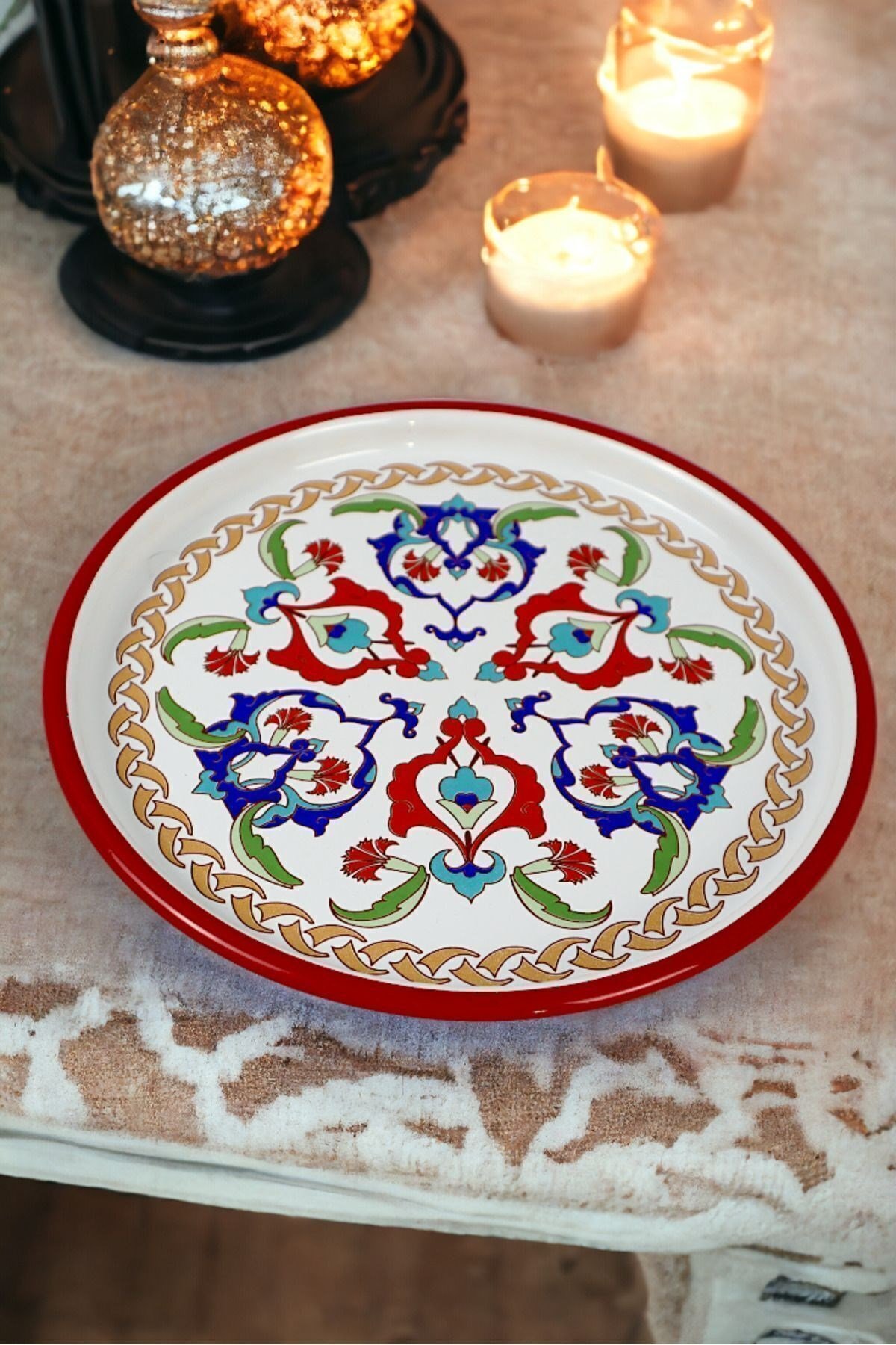 22 Cm Sunum Tepsisi Tek Kişilik Servis Tepsisi Kahve Tepsisi Tabağı Sunum Tabağı Servis Tabağı Çeyiz