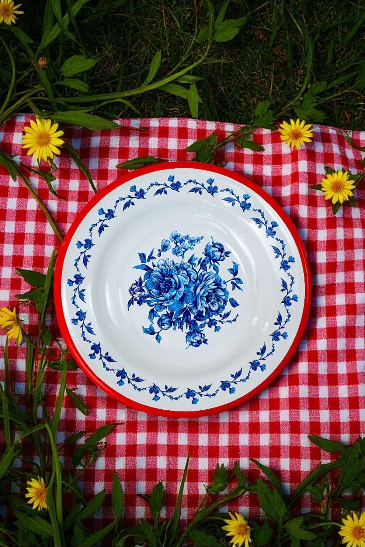 24 No Emaye Yemek Tabak, Servis, Yemek Kamp, Piknik, Çeyiz 24 Cm