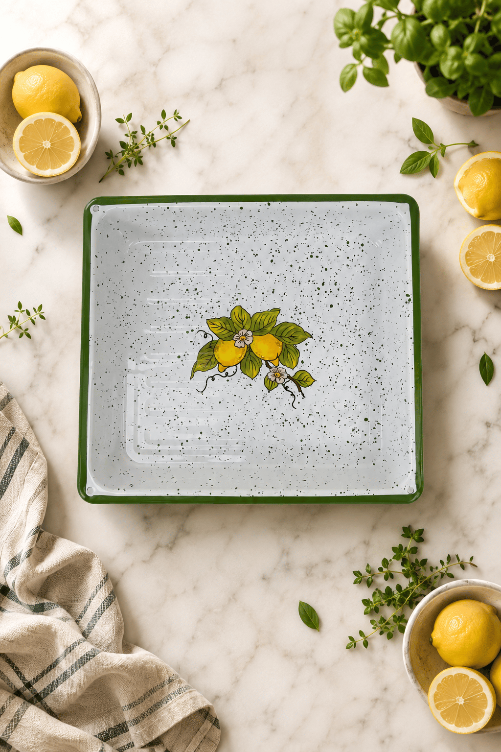 27x30x5,5Cm 30 No Emaye Fırın Tepsi Dikdörtgen Tepsi 30 Cm