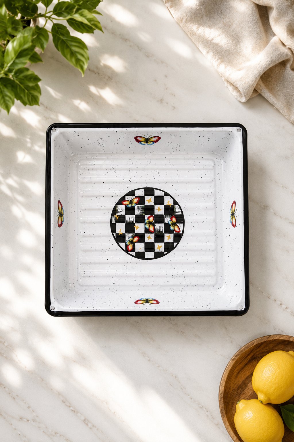 27x30x5,5Cm 30 No Emaye Fırın Tepsi Dikdörtgen Tepsi 30 Cm
