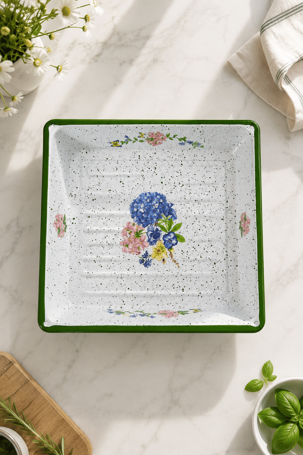27x30x5,5Cm 30 No Emaye Fırın Tepsi Dikdörtgen Tepsi 30 Cm