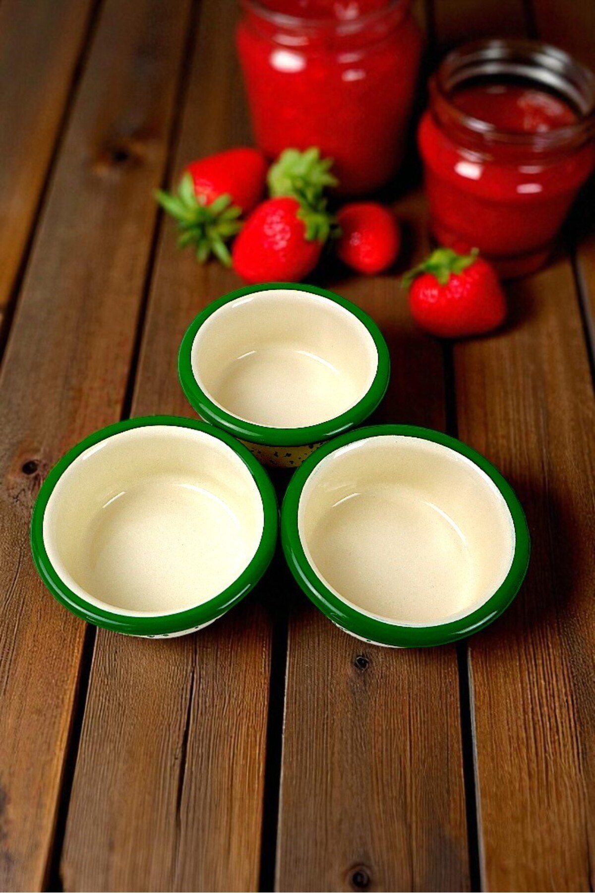 3 Parça 10Cm Emaye Dik Tabak Set , Kahvaltı Tabağı, Reçellik, Zeytin, Peynir Tabağı, Çeyiz, Hediye