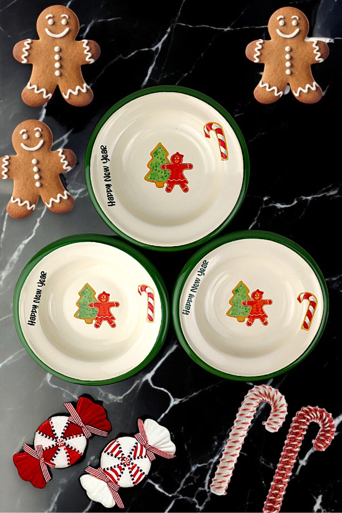 3 Parça 14Cm Emaye Tabak Set ,Kahvaltı Tabağı,Reçellik, Zeytin, Peynir Tabağı, Çeyiz, Yılbaşı Hediye