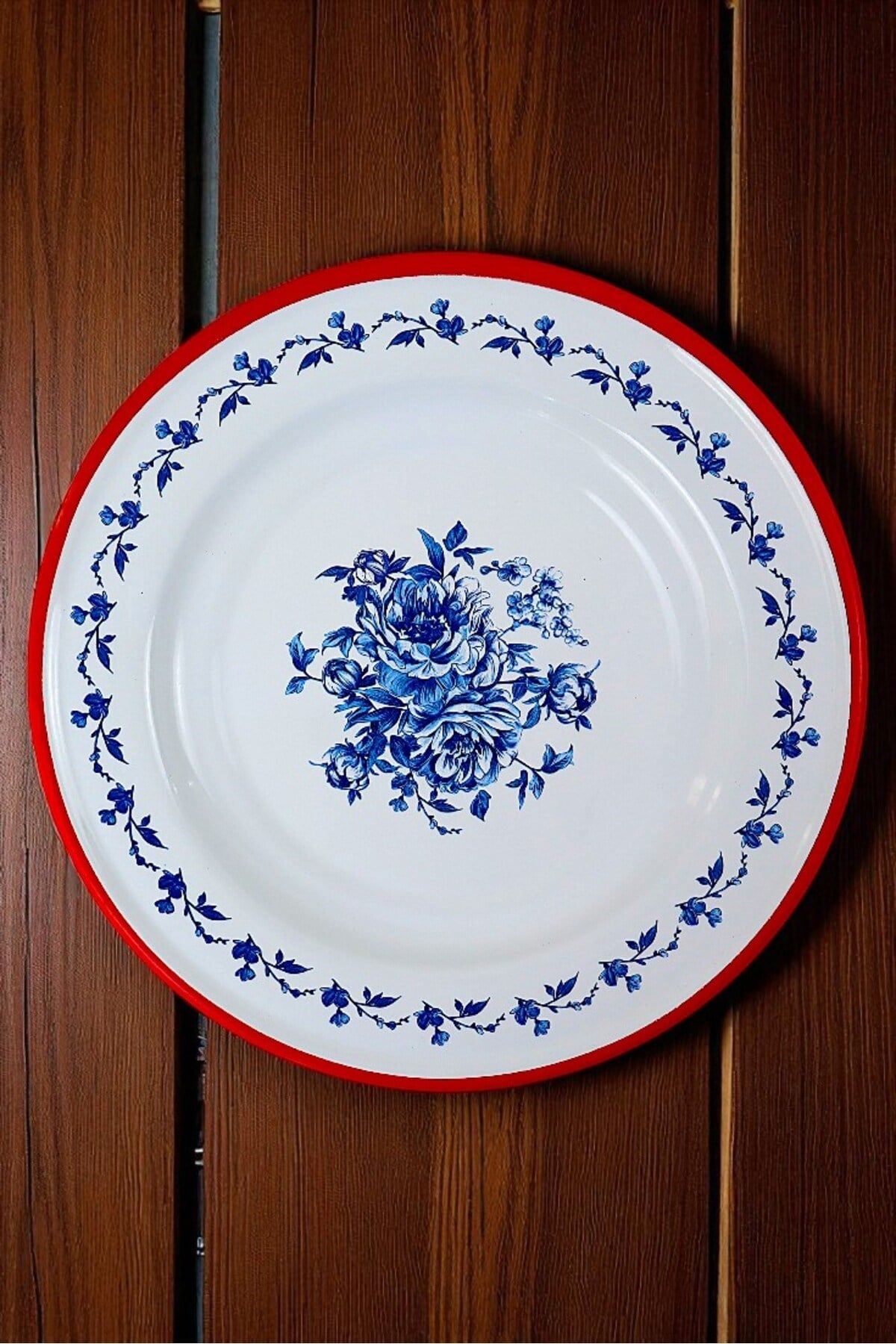 30 No 30 Cm Emaye Yemek Tabağı Tabak Servis Yemek Kamp Piknik, Çeyiz, Hediye