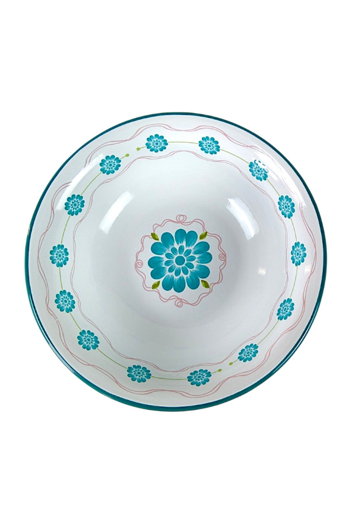 32 Cm 3.5 Litre Emaye Leğen Çırpma Ve Karıştırma Kabı. Hamur Leğeni. Meyvelik. Çeyiz. Büyük Kase