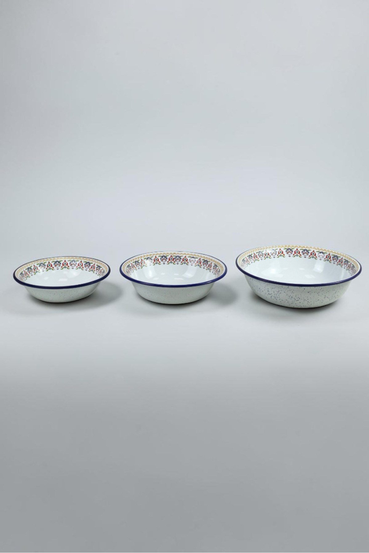 32 Cm-36 Cm-40 Cm 3 Lü Emaye Leğen Çırpma Ve Karıştırma Kabı, Hamur Leğeni,Meyvelik, Çeyiz, Hediye,