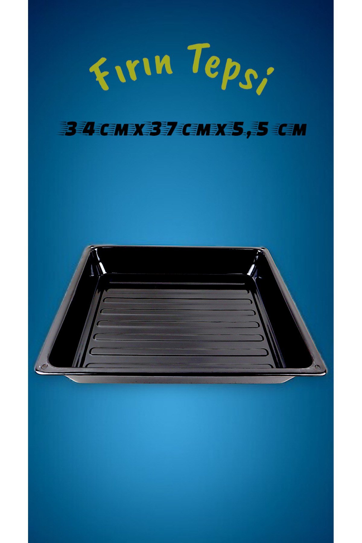 33.5x37x5,5 No Emaye Fırın Tepsi Dikdörtgen Tepsi 37 Cm