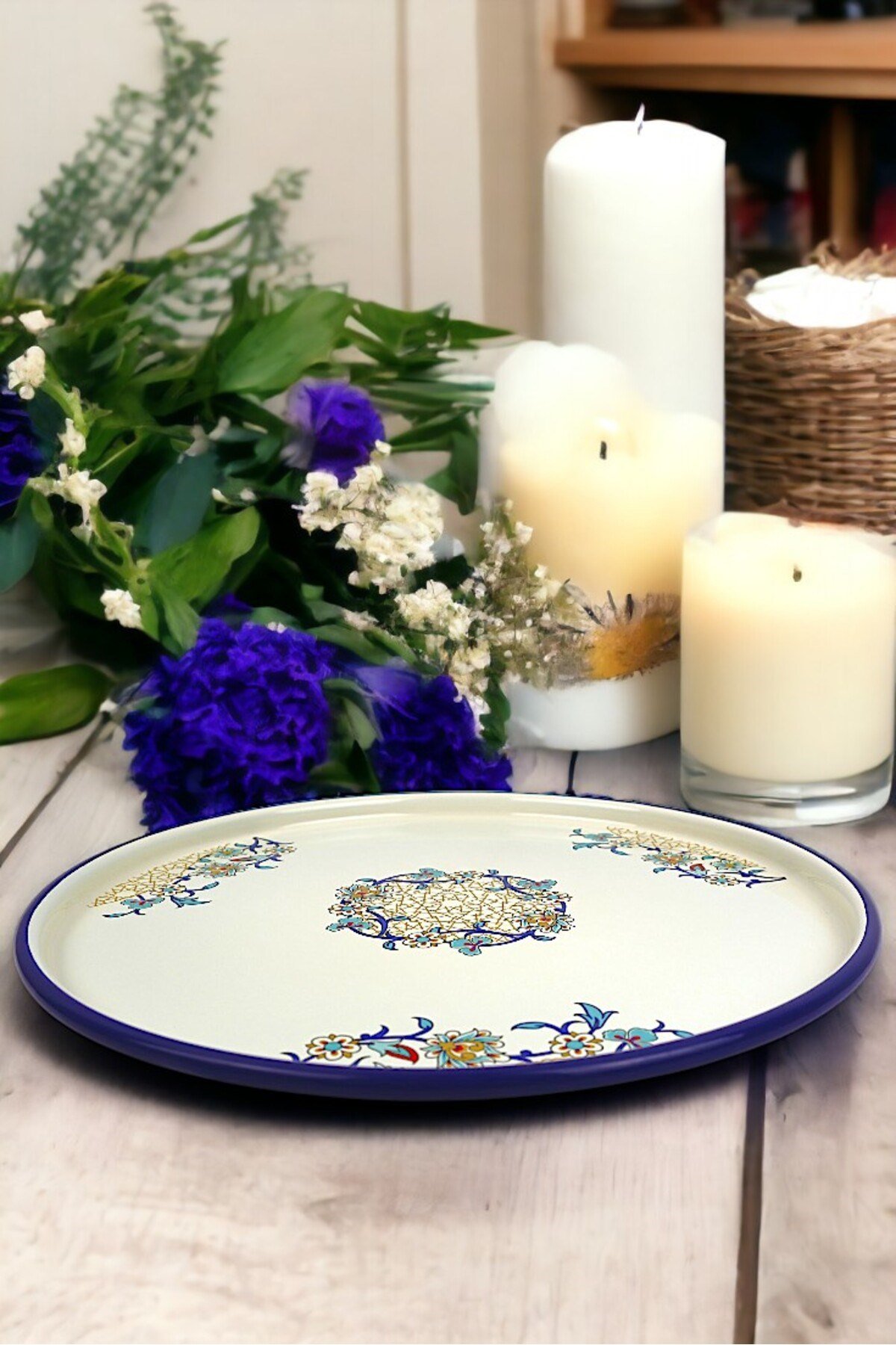 36 No Sunum Servis Tabağı Tepsisi Supla Pasta Tabağı Servis Tabağı Çeyiz Hediye ~ 36cm