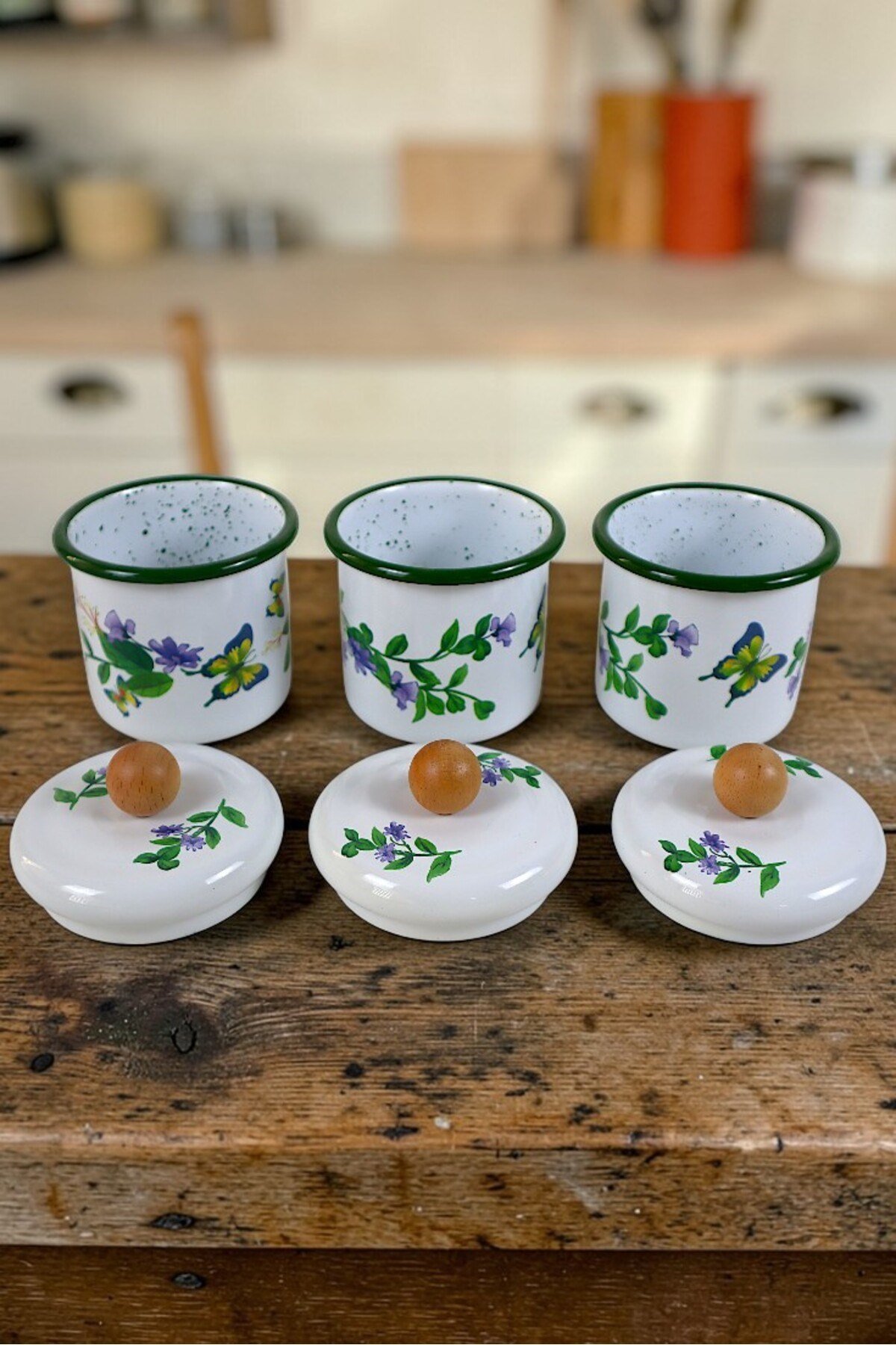 3'Lü Emaye Baharatlık Set 380Ml 6 Parça
