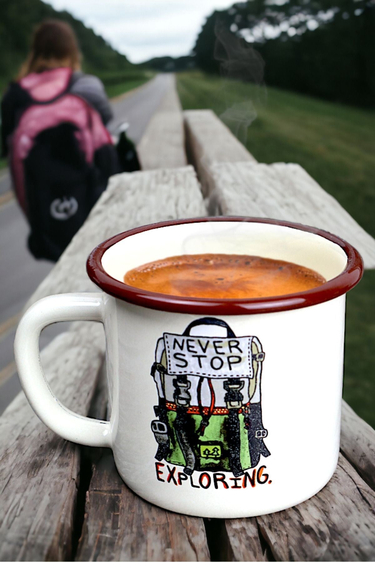 Emaye Kupa Bardak Camp Kamp Mug Fincan Kahve