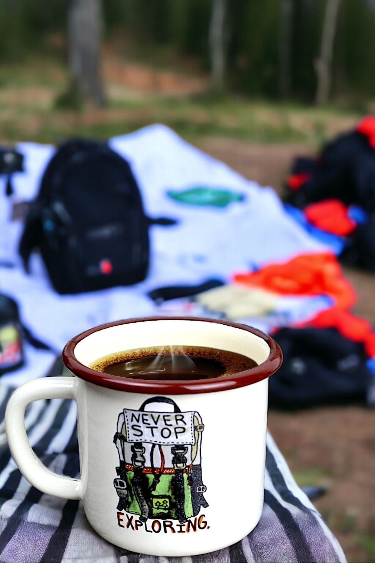 Emaye Kupa Bardak Camp Kamp Mug Fincan Kahve