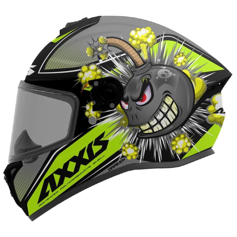 AXXIS DRAKEN S BOMBS A2 MAT GRİ KASK