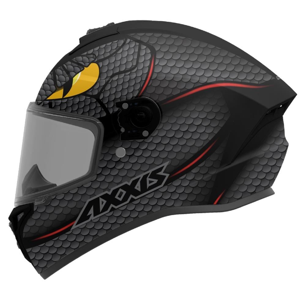 AXXIS DRAKEN S NAHESA MAT GRİ KIRMIZI KASK