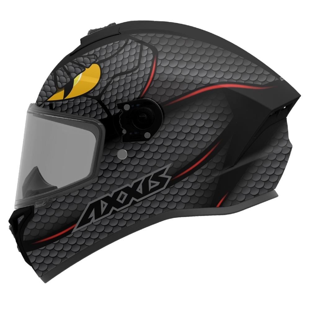 AXXIS DRAKEN S NAHESA MAT GRİ KIRMIZI KASK