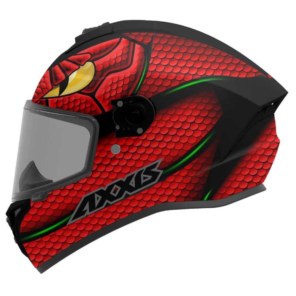 AXXIS DRAKEN S NAHESA MAT GRİ KIRMIZI KASK