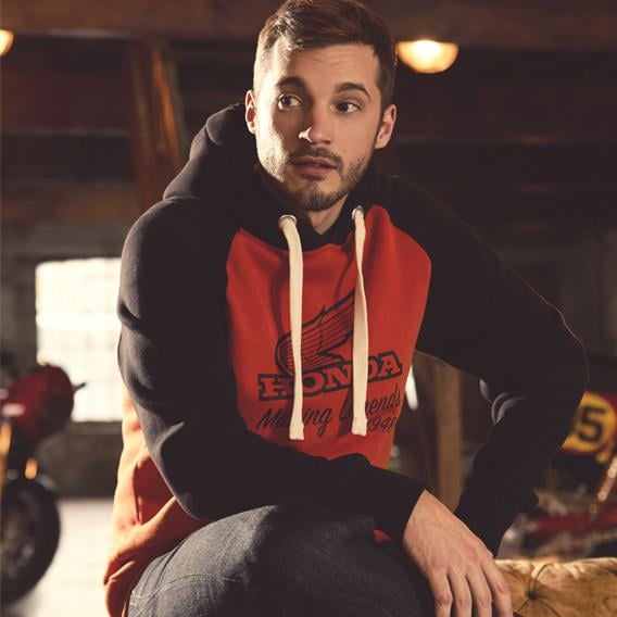 HONDA KAPÜŞONLU TURUNCU-SİYAH SWEATSHIRT