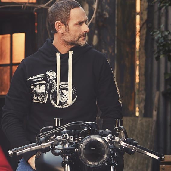 HONDA MOTORLU KAPÜŞONLU SİYAH SWEATSHIRT