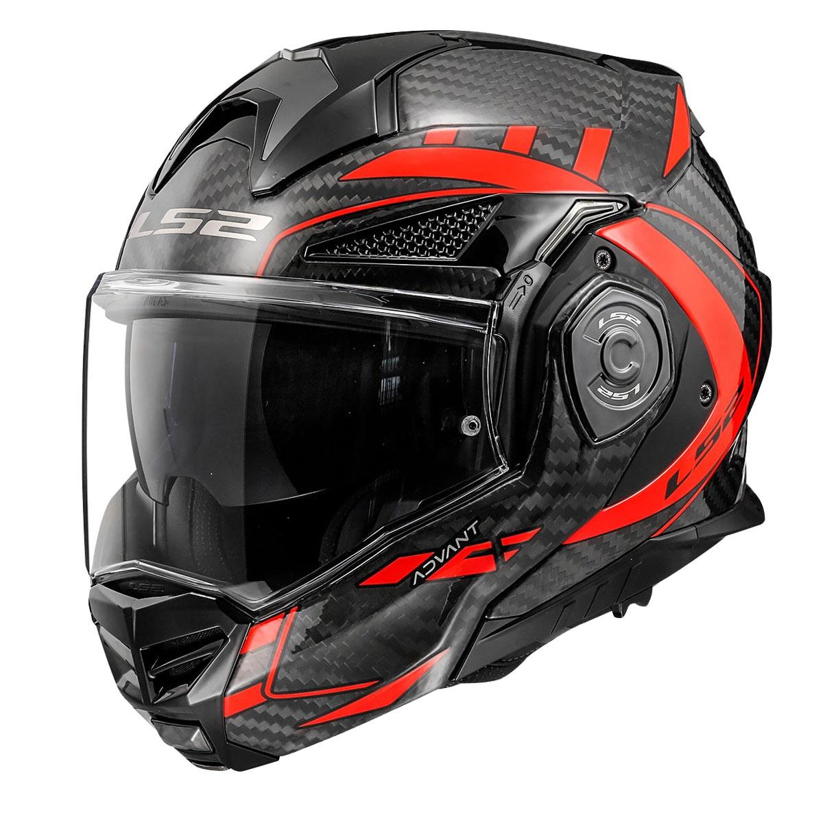 LS2 ADVANT X CARBON FUTURE KASK SİYAH-KIRMIZI