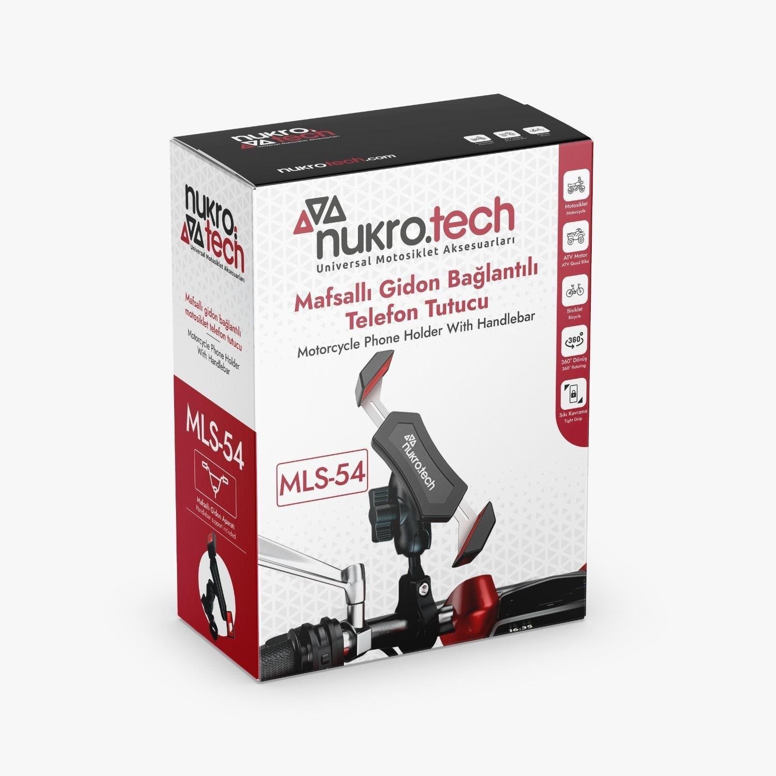 NUKROTECH MLS54 MAFSALLI GİDON BAĞLANTILI TELEFON TUTUCU (360  DERECE )