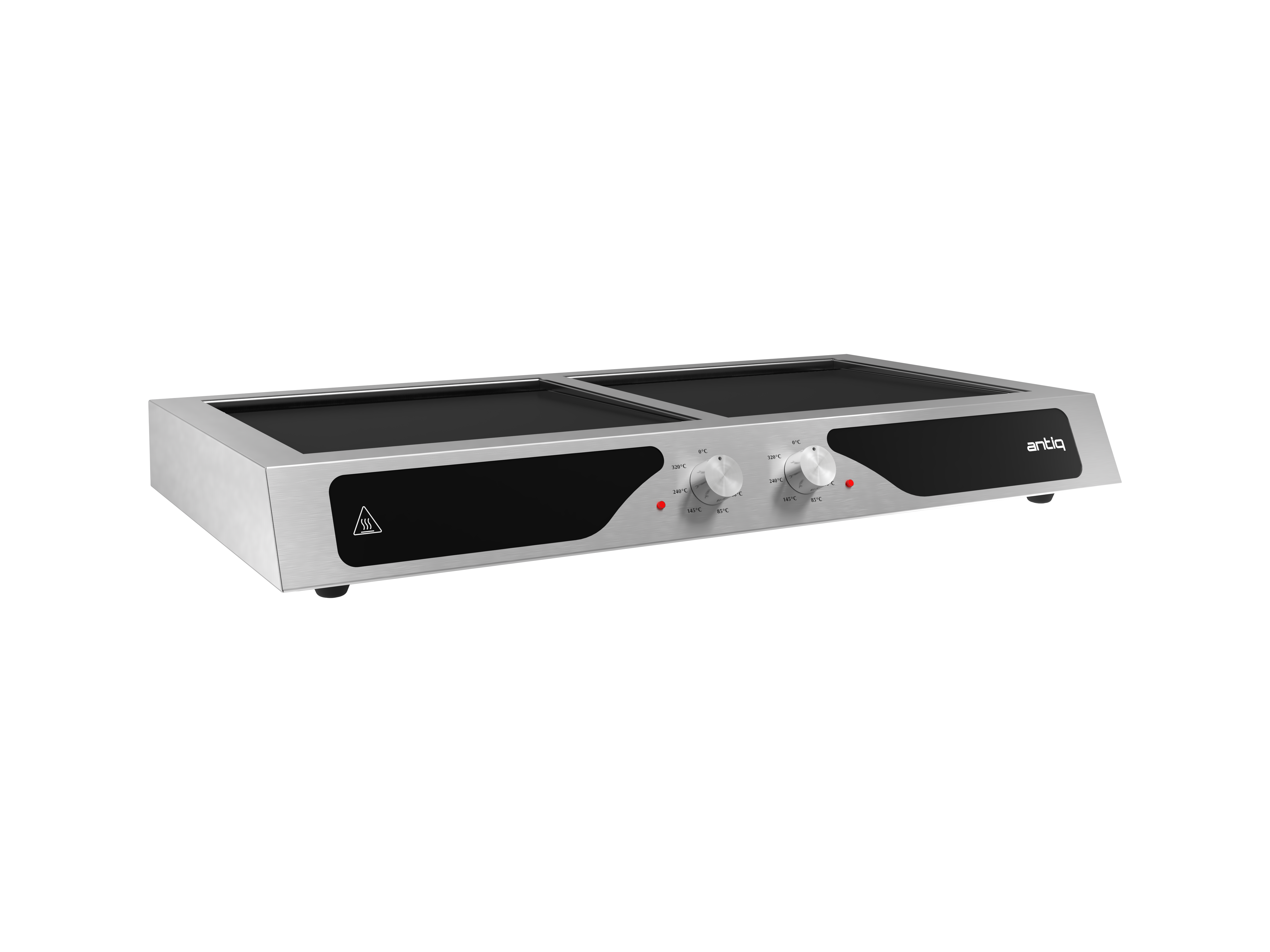 Antiq Aura Çiftli Tezgah Üstü Elektrikli Cam Barbekü - Düz+Düz Cam 78 cm