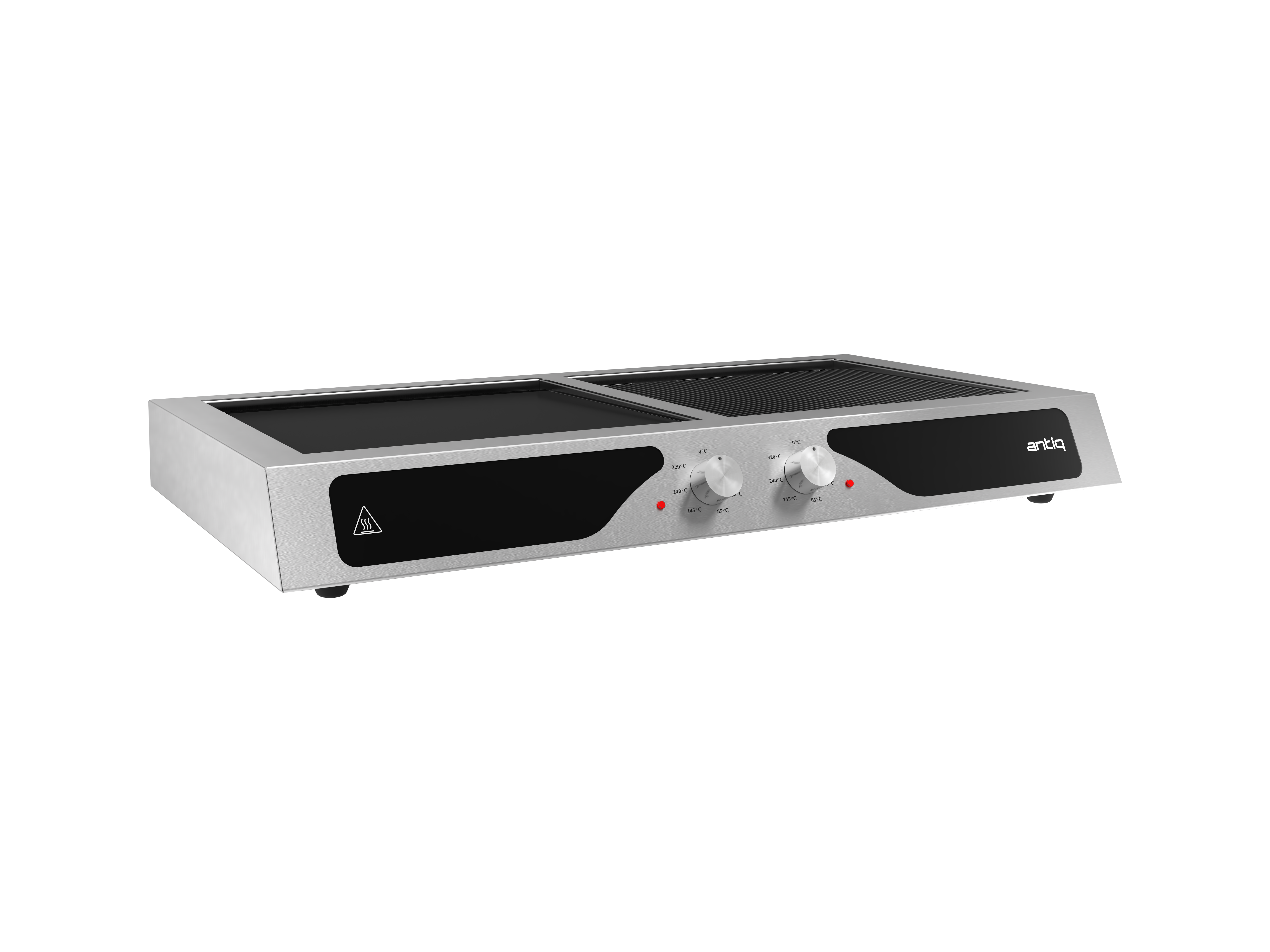 Antiq Aura Çiftli Tezgah Üstü Elektrikli Cam Barbekü - Düz+Grill Cam 78 cm