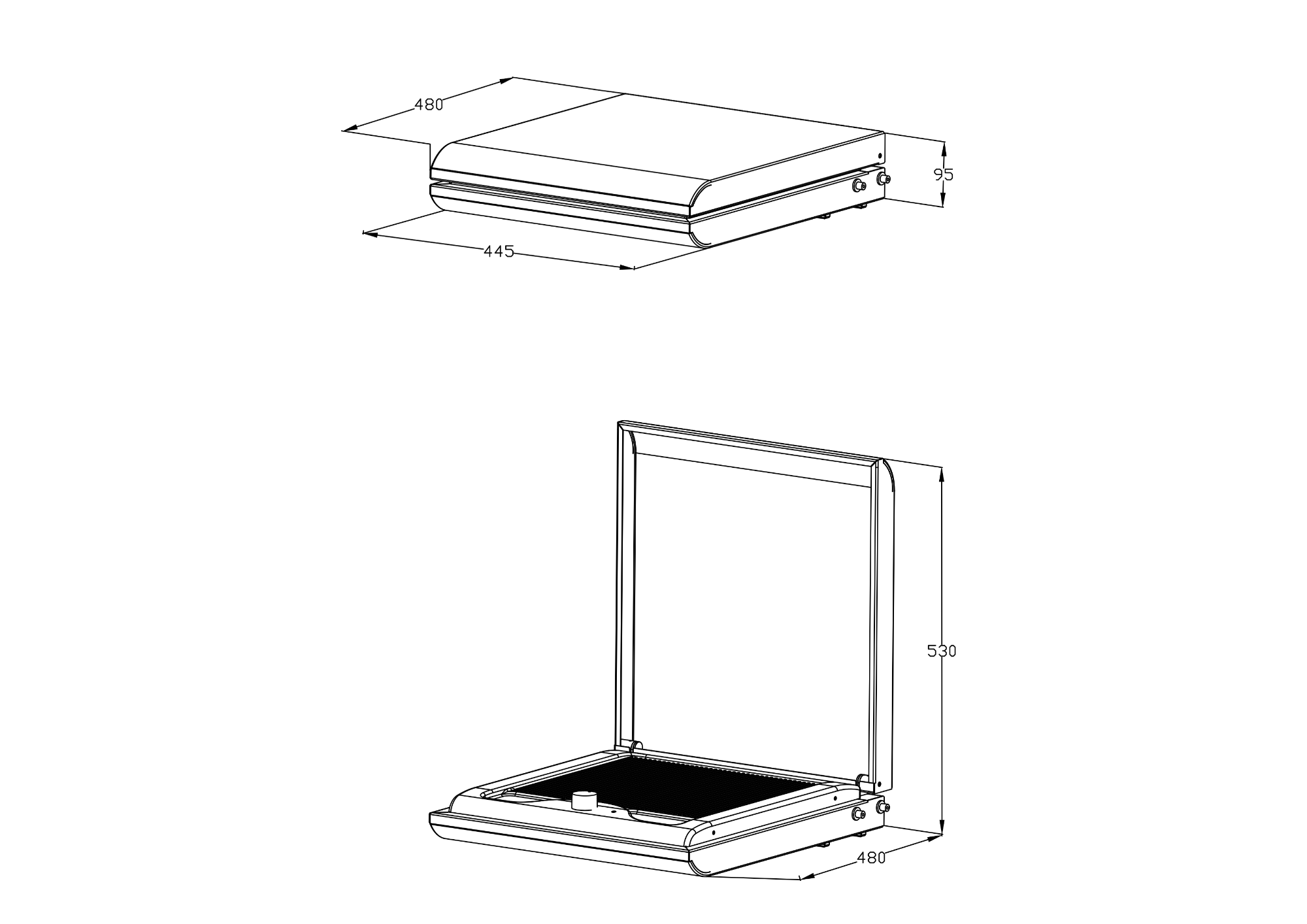 Antiq Gusto Tekli Elektrikli Cam Barbekü - Düz Cam 45 cm