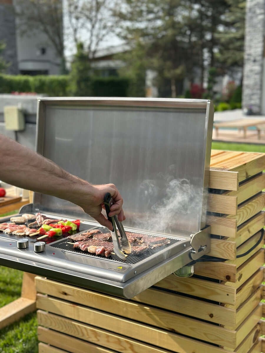 Antiq Savor Çiftli Elektrikli Cam Barbekü - Düz+Düz Cam 76,5 cm