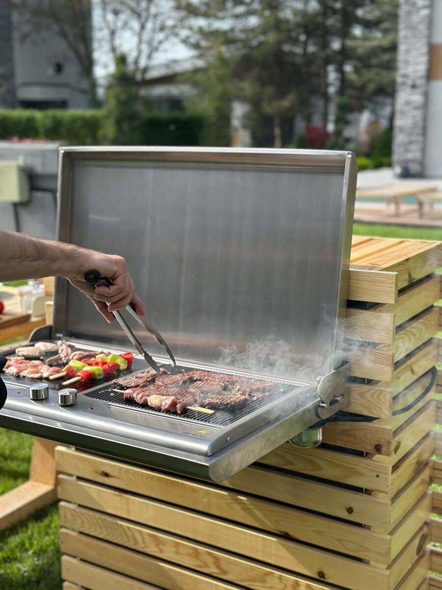 Antiq Savor Çiftli Elektrikli Cam Barbekü - Düz+Düz Cam 76,5 cm