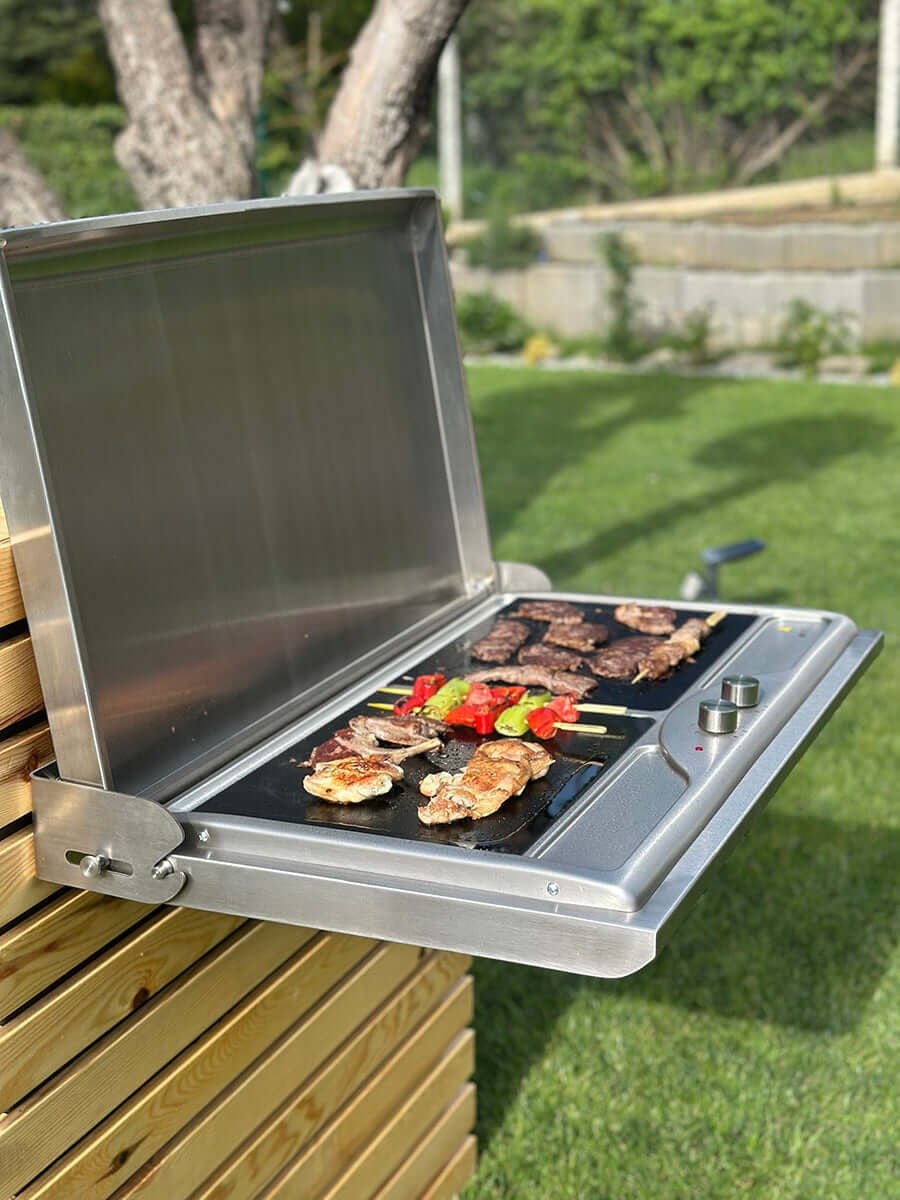 Antiq Savor Çiftli Elektrikli Cam Barbekü - Düz+Düz Cam 76,5 cm