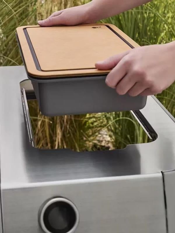 Weber 3400131 Works Prep Basin + Çift Yüzlü Kesme Tahtası – Weber Works™ Çekmeceli Hazırlık Seti 