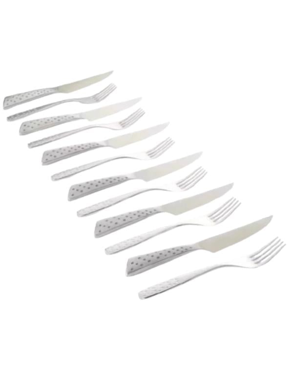 Weber Deluxe Place Setting – 12 Parça Çatal-Bıçak Takımı Paslanmaz Çelik | Ergonomik Saplar | Bıçakta Keskin Dişler
