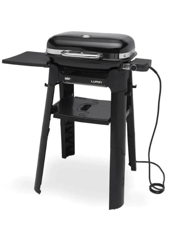 Weber Lumin™ Compact Elektrikli Izgara + Stand Seti – 1 500 W | 315 °C Sear | Smoke-Steam-Keep Warm