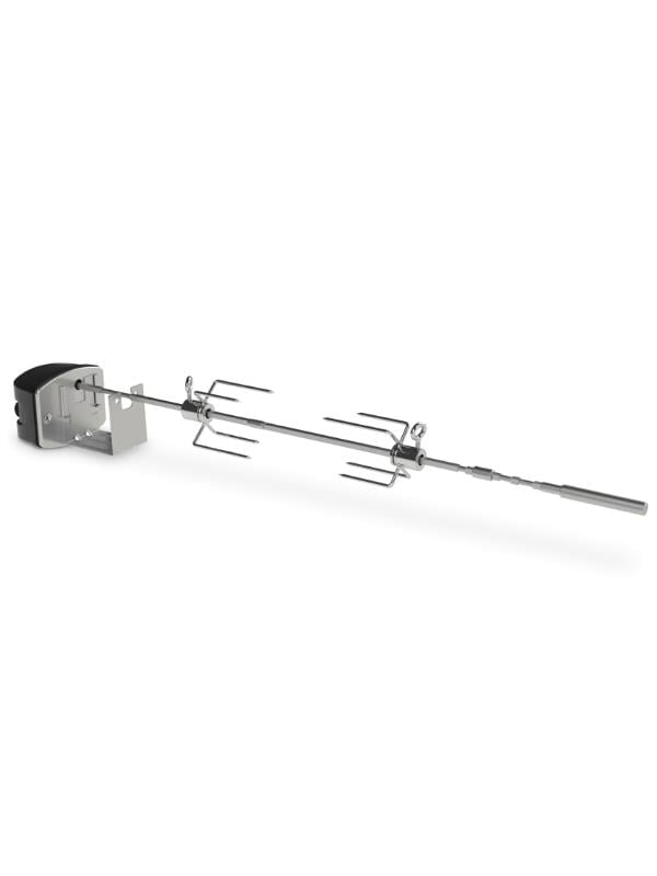 Weber Rotisserie Kit 8519 – Spirit 200/300 Serisi Mangal Çevirme Paslanmaz Şiş & Çatal | Emaye Yükseltme Halkası | 220 V Sessiz Motor