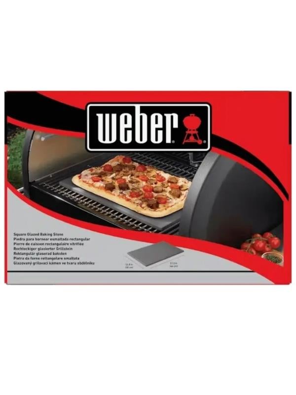Weber Square Glazed Baking Stone 18414 – Pizza Pişirme Taşı Cordierite | 44 cm × 30 cm 