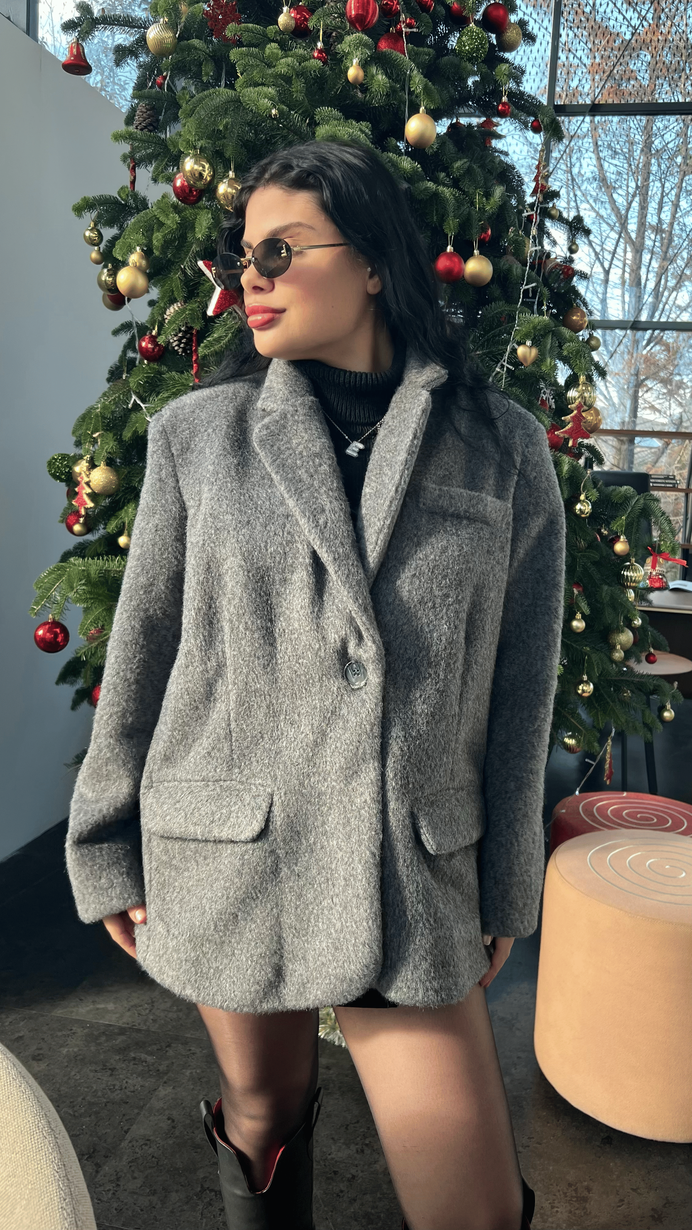 FÜME BLAZER YÜNLÜ CEKET