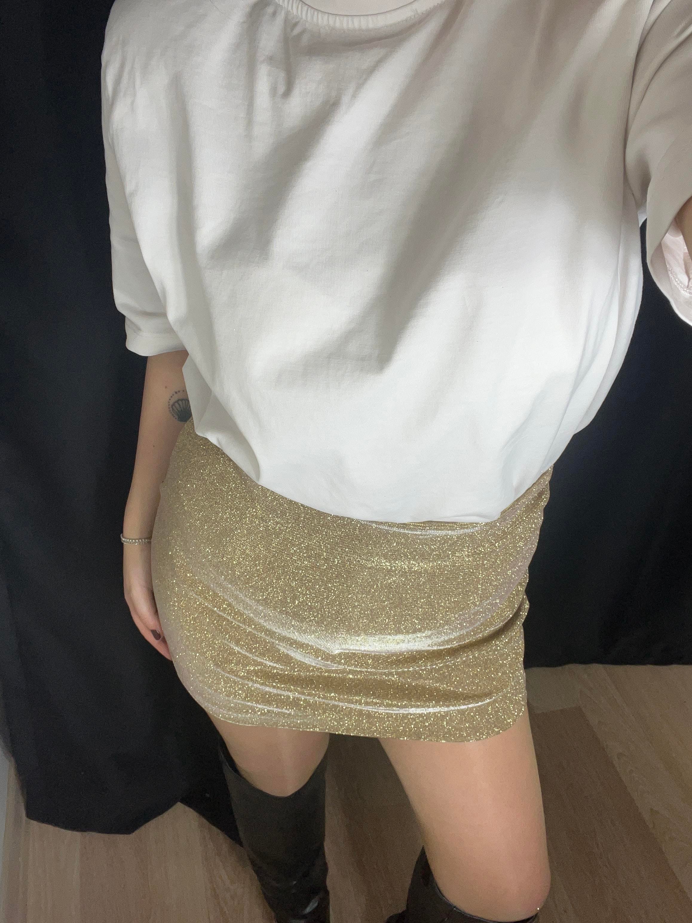 GOLD SİMLİ ŞORT ETEK