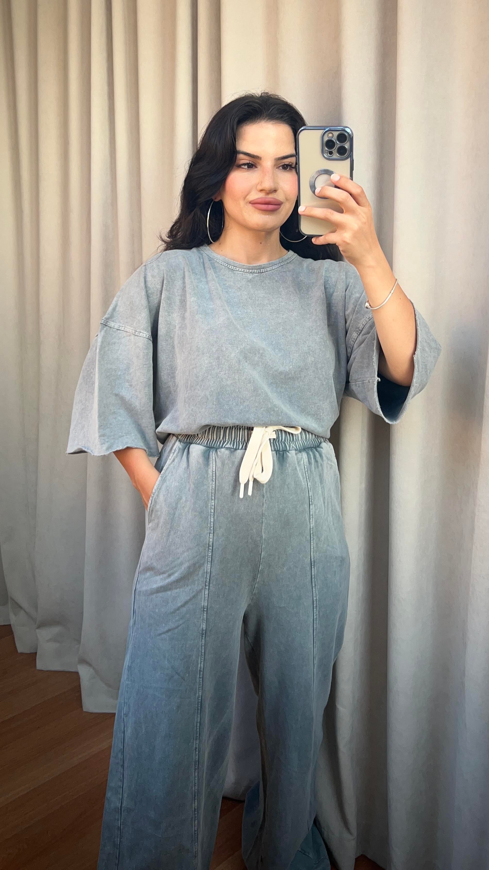 GRİ COMPACT KUMAŞ YIKAMALI SALAŞ TAKIM