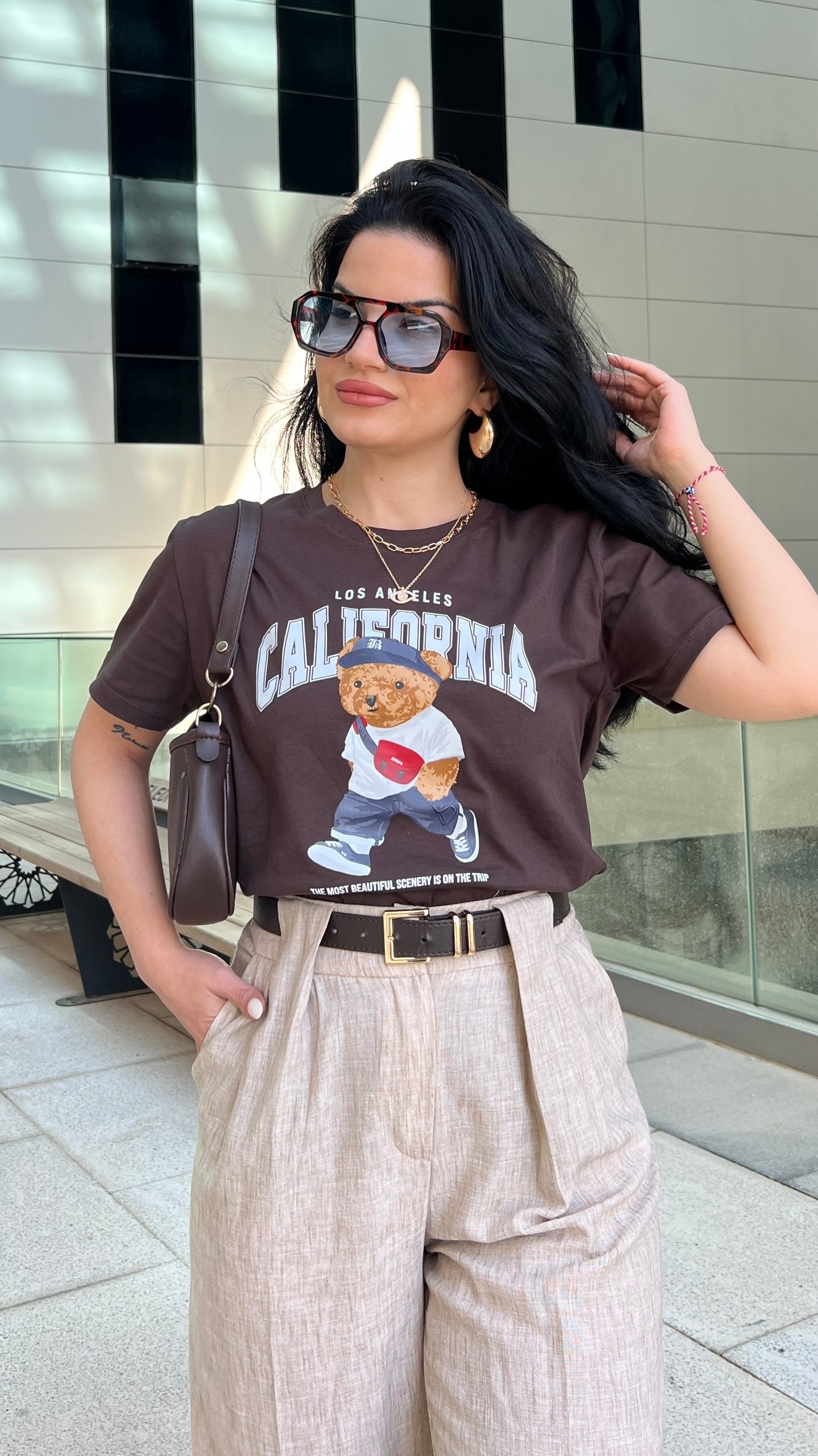 KAHVERENGİ CALIFORNIA BEAR TSHIRT 
