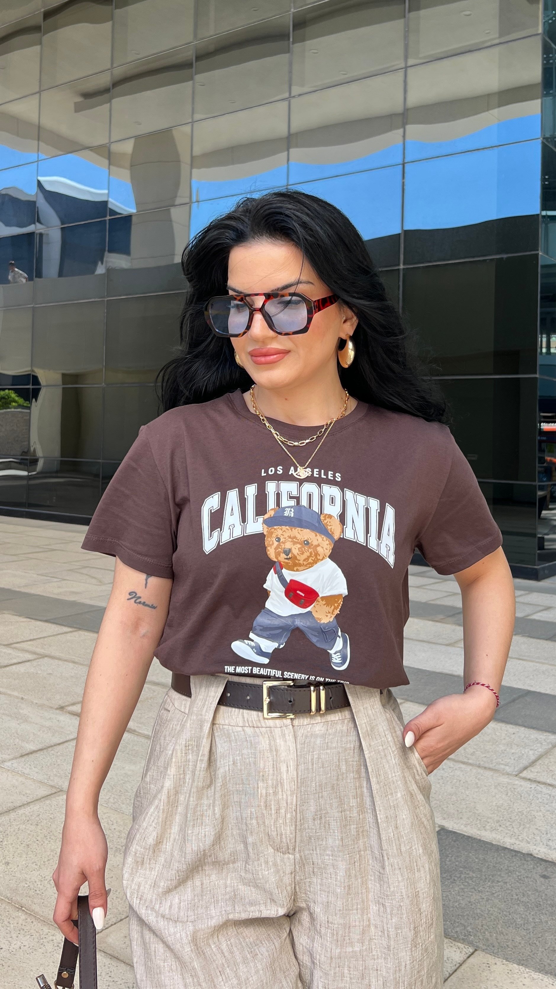 KAHVERENGİ CALIFORNIA BEAR TSHIRT 