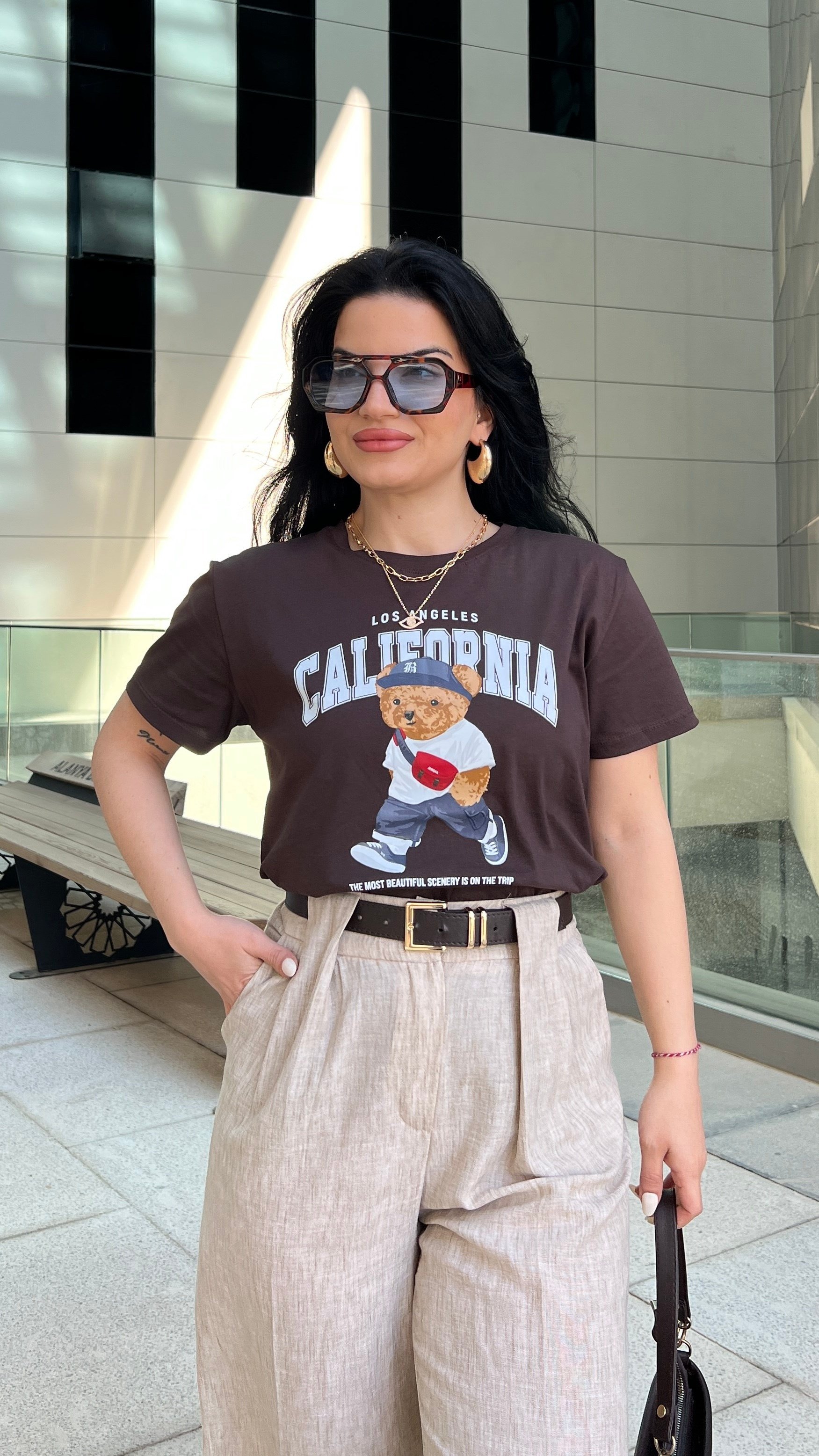 KAHVERENGİ CALIFORNIA BEAR TSHIRT 
