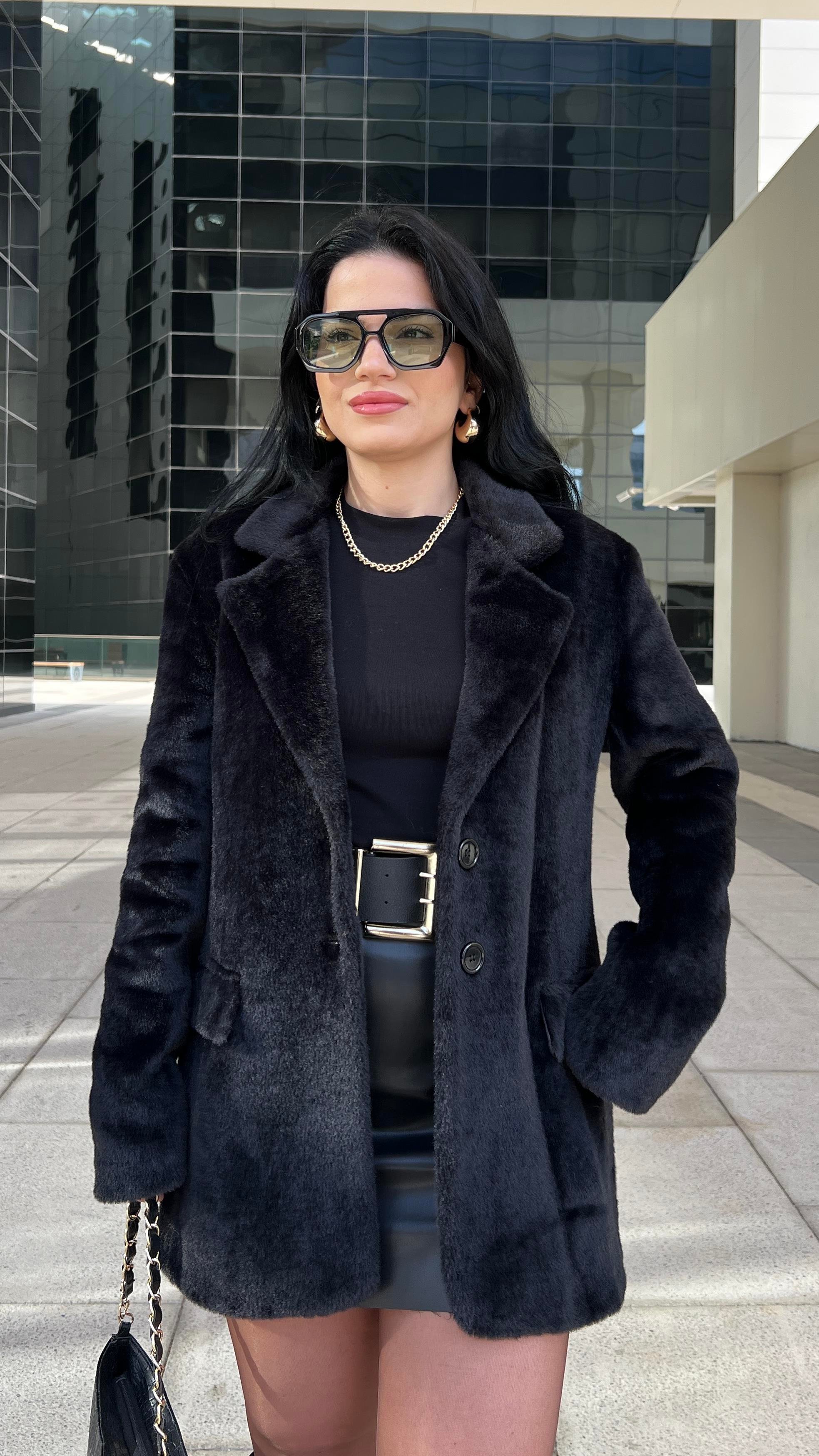 SİYAH DOKULU BLAZER CEKET