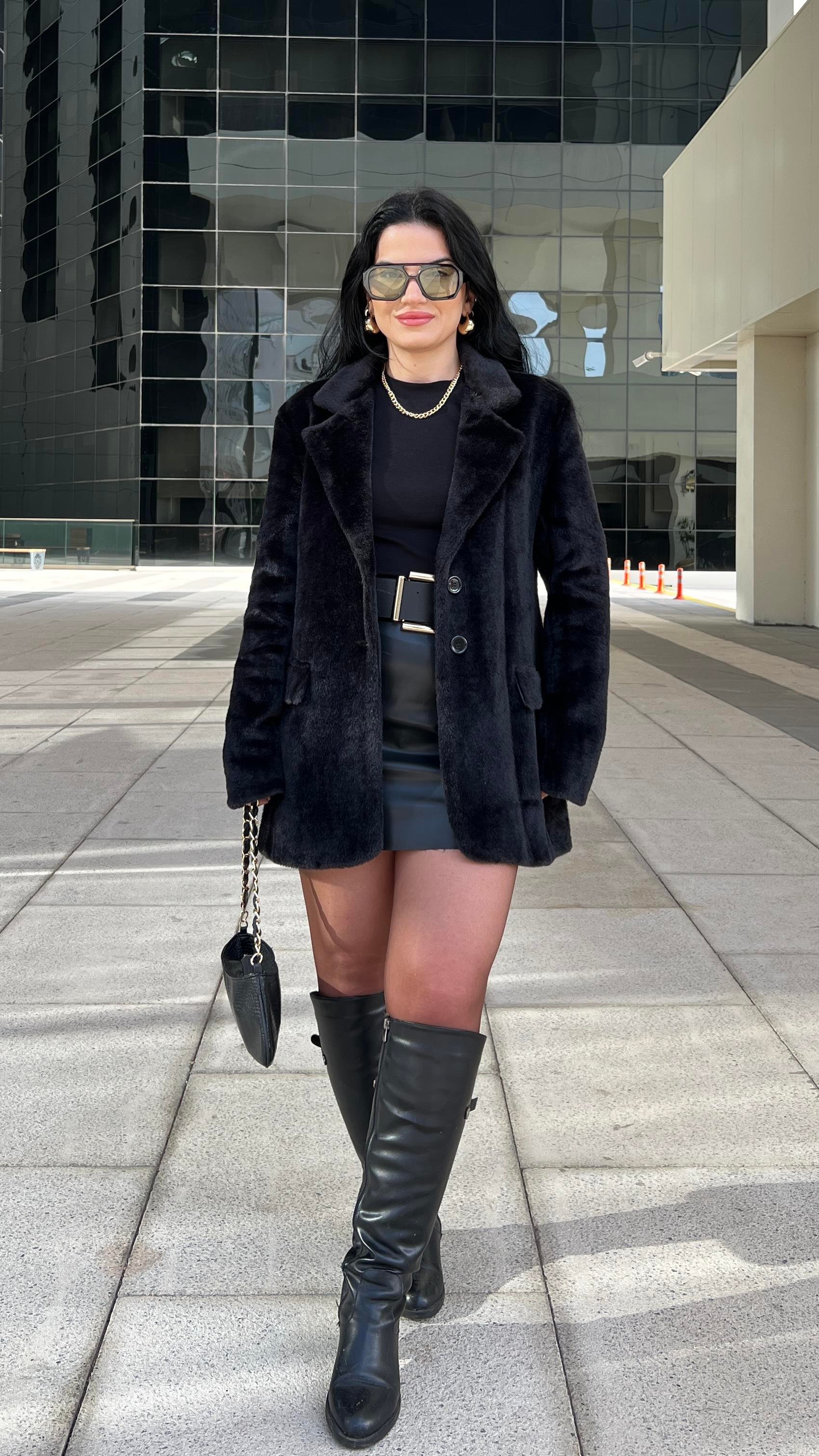 SİYAH DOKULU BLAZER CEKET