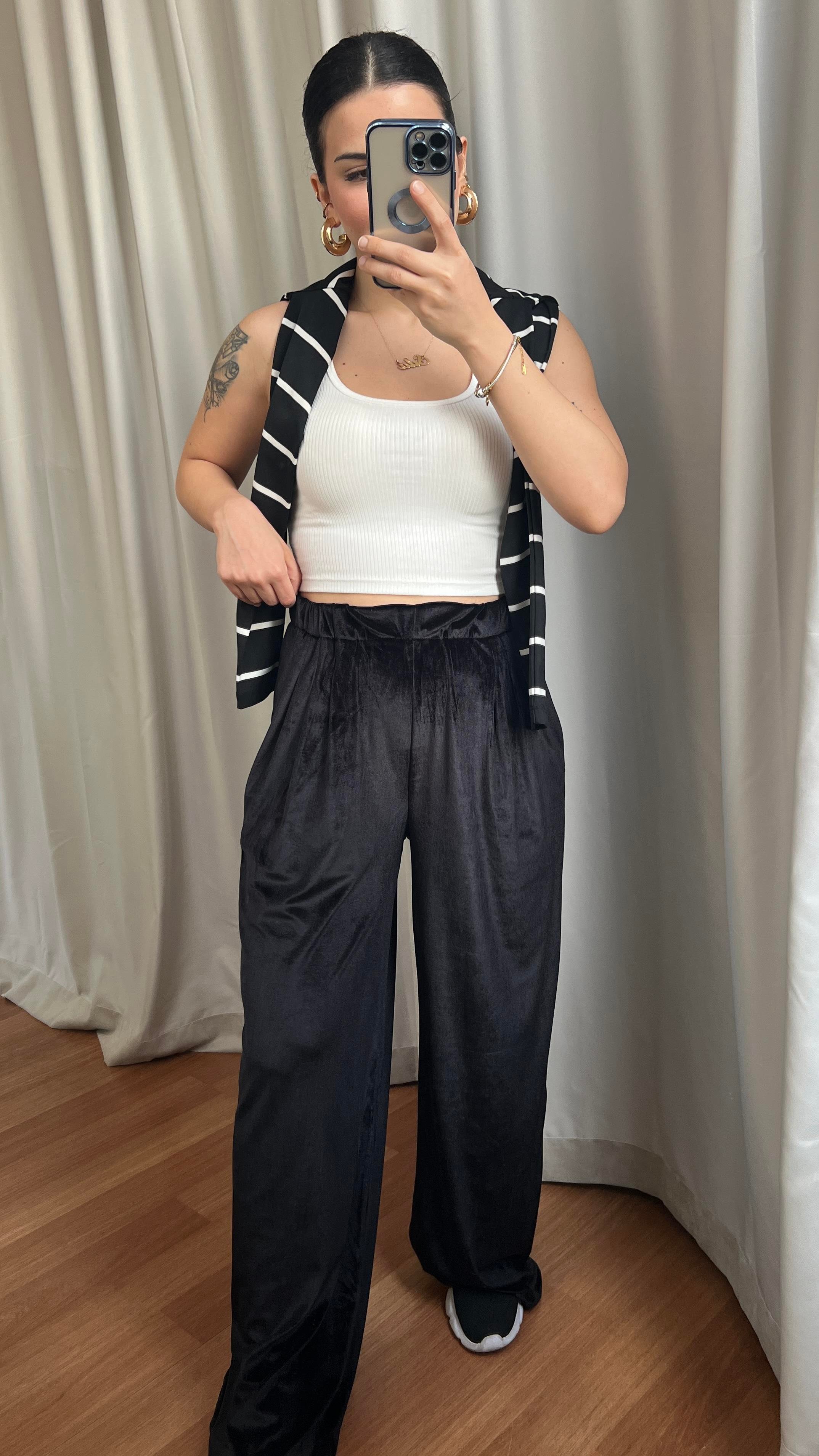 SİYAH KADİFE PANTOLON
