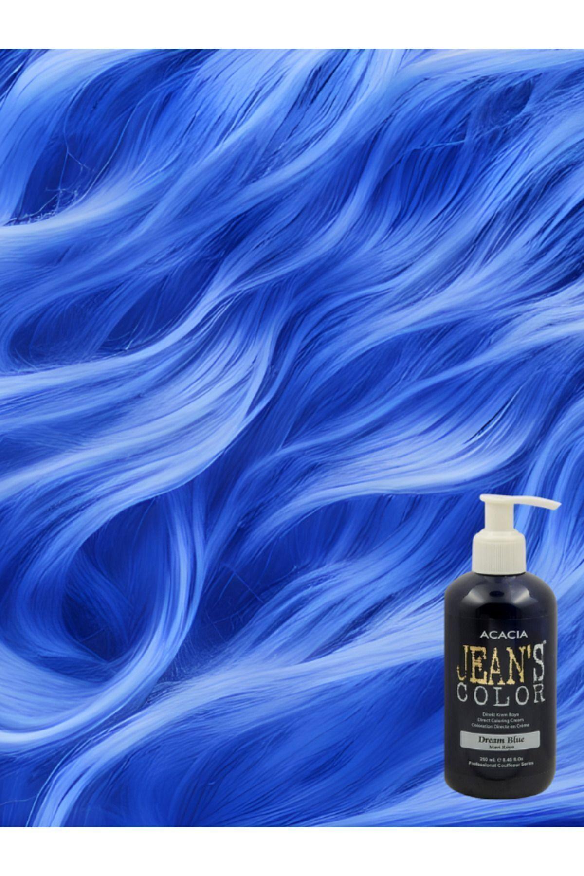 Acacia Jean's Color Amonyaksız Renkli Saç Boyası Mavi Rüya 250 ml . Dream Blue Hair Dye 8680114782850